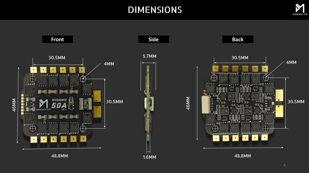arkmatter VISHNU 50 MK-III 4 in 1 50A 8Bit BLHeli_s ESC DarkMatter Darkmatter VISHNU 50 3 DarkMatter Darkmatter VISHNU 50 3