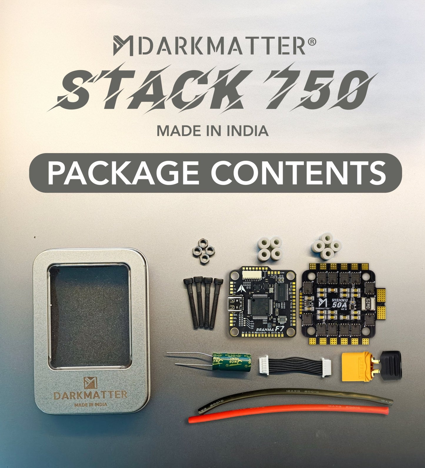 STACK 750 | BRAHMA F7 MK - I + VISHNU 50 MK - II | BetaFlight Stack Made In India - Darkmatter®